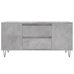 Maison Chic Tabls basse,Table Console pour salon gris béton 102x44,5x50 cm bois d'ingénierie -MN95732 pas cher