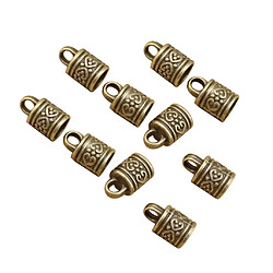 Acheter 10pcs bouchon en plastique bouchon perle bricolage cordon en cuir conclusions de bijoux en bronze