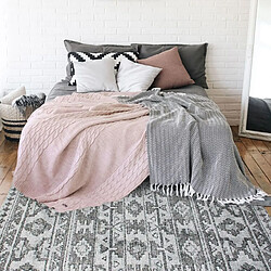 Thedecofactory VENISE - Tapis à motifs ethniques scandinaves gris 120x170