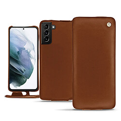 Housse cuir Samsung Galaxy S21+ - Rabat vertical - Marron ( Nappa - Pantone #8B4720 ) - NOREVE