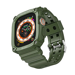 Bracelet de montre bracelets connectés compatible Apple Watch Ultra 49mm (Vert militaire)