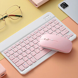 Ensemble De Peignes Clavier Souris Bluetooth 2,4 GHz Pour IPad 10 Pouces Rose