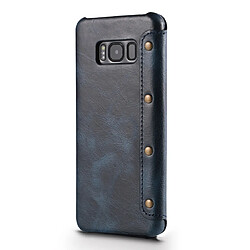 Avis Wewoo Housse Coque Pour Galaxy S8 Plus Denior Oil Wax Cuir de vachette Étui en à rabat horizontal simple avec fentes cartes et portefeuille bleu foncé