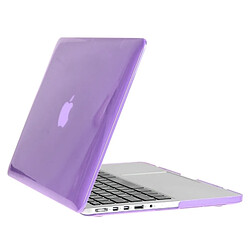 Wewoo Housse Étui Violet pour Macbook Pro Retina 15,4 pouces Chapeau-Prince 3 en 1 Crystal Hard Shell de protection avec clavier de et prise de poussière de port