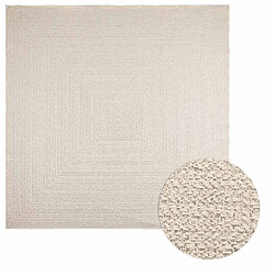 vidaXL Tapis ZIZUR crème 240x240 cm aspect de jute intérieur extérieur