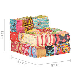 Acheter vidaXL Pouf modulaire Patchwork Tissu