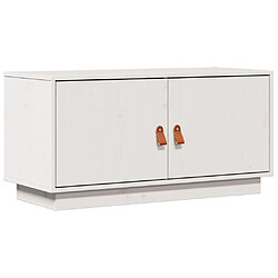 vidaXL Meuble TV Blanc 80x34x40 cm Bois de pin massif