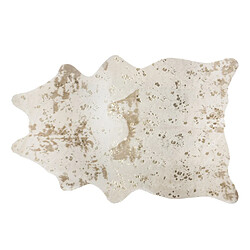 Feeric Lights And Christmas Tapis design peau de vache Terre sauvage - L. 190 x l. 150 cm - Doré et blanc