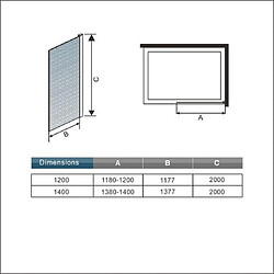 paroi de douche 100x200cm