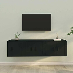 Maison Chic Ensemble de meubles TV 3 pcs pour salon - Noir Bois d'ingénierie -MN62517