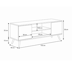 Kobi Meuble TV Focus bois 155cm