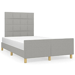 Maison Chic Lit adulte - Cadre Structure de lit avec tête de lit Contemporain Gris clair 120x200 cm Tissu -MN36519