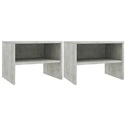 vidaXL Tables de chevet 2 pcs Gris béton 40x30x30 cm Bois ingénierie