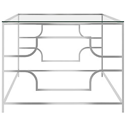 Avis Maison Chic Table basse,Table Console Table d'appoint, Table pour salon Argenté 120x60x45 cm Acier inoxydable et verre -MN40430