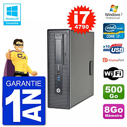 PC HP EliteDesk 800 G1 SFF i7-4790 RAM 8Go Disque 500Go Graveur DVD Wifi W7 - Occasion