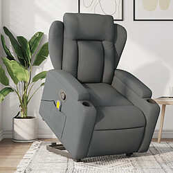 Maison Chic Fauteuil Relax pour salon, Fauteuil de massage inclinable Gris foncé Tissu -GKD61080