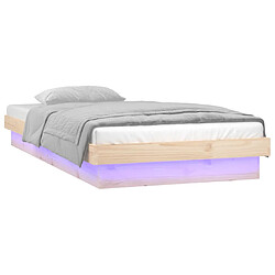 Acheter vidaXL Cadre de lit à LED sans matelas bois massif