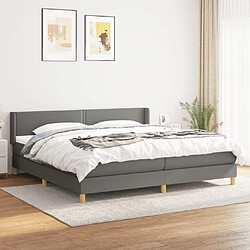 Maison Chic Lit Adulte - Lit simple Lit à sommier tapissier avec matelas moelleux - Meuble de Chambre - Gris foncé 200x200cm Tissu -MN14318