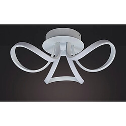 Inspired Knot Blanco Plafonnier 48cm Rond 3 Bras en Boucle 36W LED 4000K, 2520lm, Blanc/Acrylique Givré, 3 ans de Garantie