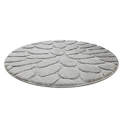 RUGSX Tapis de salle de bain SUPREME cercle STONES, des pierres, antidérapant, doux - gris cercle 67 cm