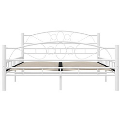 Acheter vidaXL Cadre de lit sans matelas blanc métal 140x200 cm