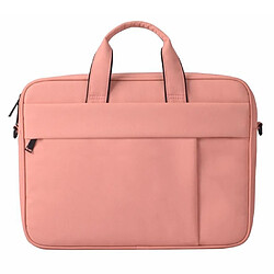 Wewoo Sacoche DJ03 Sac à bandoulière étanche pour ordinateur portable 15,6 poucesanti-rayures et anti-rayuresavec ceinture valise rose