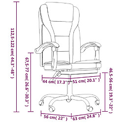 vidaXL Fauteuil inclinable de bureau Noir Similicuir pas cher