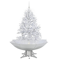 vidaXL Arbre de Noël neigeux avec base de parapluie Blanc 140 cm