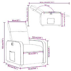 vidaXL Fauteuil inclinable électrique Crème Similicuir pas cher