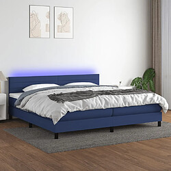 Sommier à lattes,Cadre à lattes de lit et matelas et LED pour Adulte Bleu 200x200 cm Tissu -MN74259