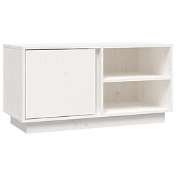 vidaXL Meuble TV Blanc 80x35x40,5 cm Bois de pin massif