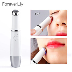 Universal Thermothérapeutique ionique vibrations électriques mini masseur d'yeux anti-âge rides cercle foncé rides rides beauté levage soins des yeux | Appareil de beauté à domicile (blanc)