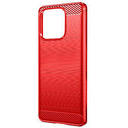 Avizar Coque pour Xiaomi Redmi 12C Souple Renforcée Effet Carbone Brossé rouge