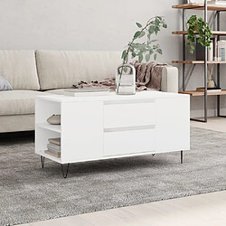 vidaXL Table basse blanc 102x44,5x50 cm bois d'ingénierie