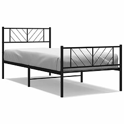 Maison Chic Lit adulte - Lit simple Cadre de lit métal avec tête de lit/pied de lit,Structure du lit Contemporain pour chambre noir 80x200 cm -MN94482