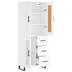 Avis vidaXL Buffet haut Blanc 69,5x34x180 cm Bois d'ingénierie