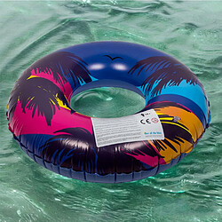 Avis SHOP-STORY PALMBUOY : Bouée Gonflable Rétro Design Palmier et Sunset 90 cm Forme Donut pour Un Été Vintage et Coloré