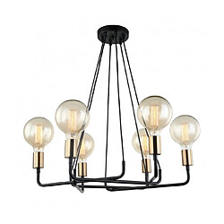 Luminaire Center Suspension moderne Betty Marron noir 6 ampoules