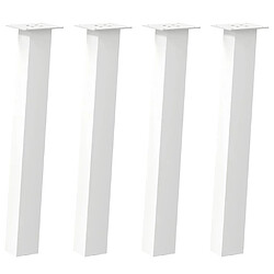 vidaXL Pieds de table basse 4 pcs blanc 72 cm acier