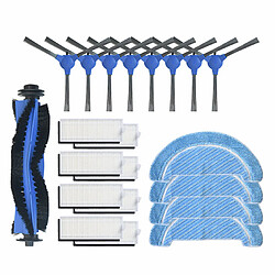 4pcs Chiffons+4paires brosses latérales+8pcs filtres+1pc brosse à rouleau pour Conga Robot 1090 Aspirateur