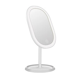 Universal Miroir de maquillage avec 20 miroirs de maquillage à LED Variateur tactile Piles rechargeables Verres à LED Étagère avec bureau | Miroir de salle de bains