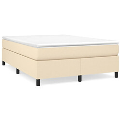 vidaXL Sommier à lattes de lit avec matelas Crème 140x190 cm Tissu