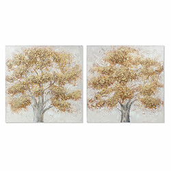 Cadre DKD Home Decor S3017874 Toile Arbre (100 x 3,8 x 100 cm) (2 Unités)