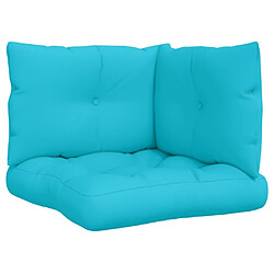 Maison Chic Lot de 3 Coussins Confort,Coussins de palette turquoise tissu Oxford -GKD55561