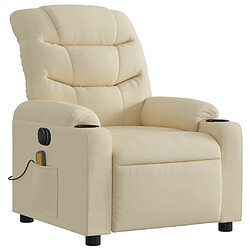 Avis Maison Chic Fauteuil Relax pour salon, Fauteuil inclinable de massage électrique crème tissu -GKD18644