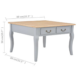 vidaXL Table basse Gris 80 x 80 x 50 cm Bois pas cher