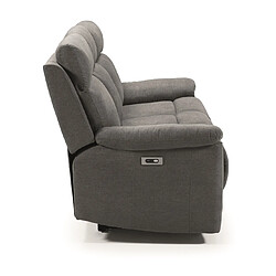 Acheter Pegane Ensemble canapé de 3 places relax électrique + canapé de 2 places fixes en tissu couleur Gris foncé