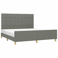 Avis Maison Chic Lit adulte - Cadre Structure de lit avec tête de lit Contemporain Gris foncé 180 x 200 cm Tissu -MN22179