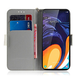 Wewoo Housse Coque Etui en cuir avec Motif peinture 3Ddessin coloré et étui horizontal porte-cartes et pour Galaxy M40 / A60 fleur aquarelle pas cher