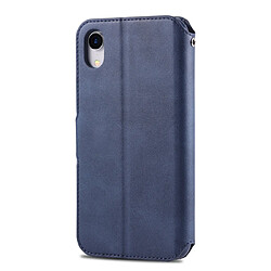 Avis Wewoo Housse Coque Pour iPhone XR AZNS Texture du mollet Etui en cuir avec rabat horizontal magnétique PU supportfentes cartes et cadre photo bleu